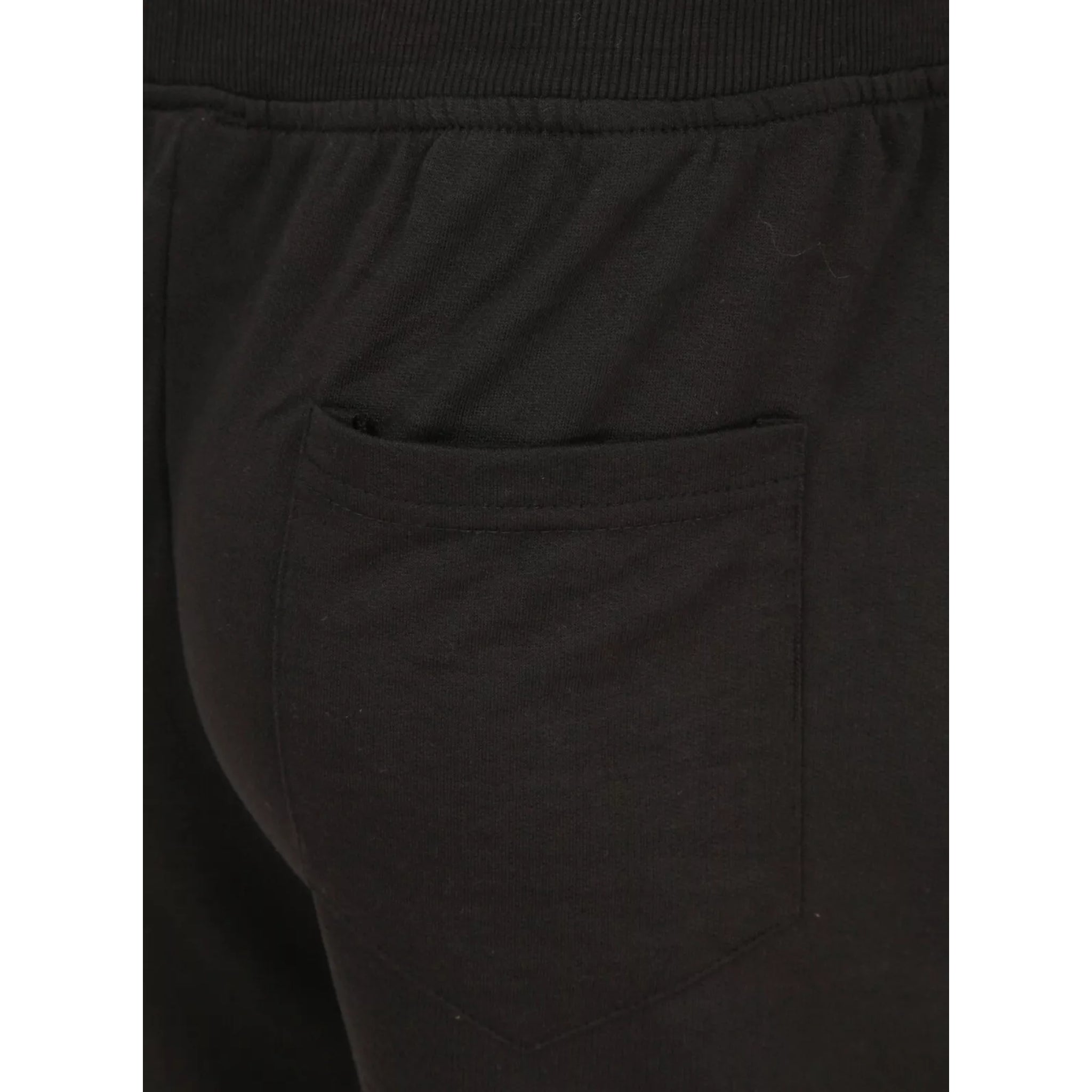 Men's Black jersey sweat shorts with adjustable drawstring waistband and secure zip pockets